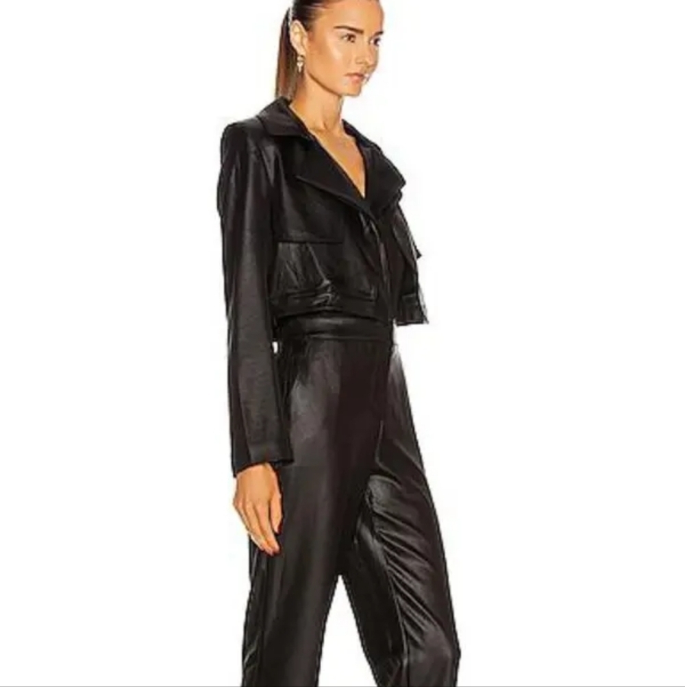 RtA Deliah Black Jumpsuit Size 2 Utility Moto Style